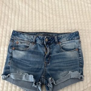 light blue wash shorts from american eagle
